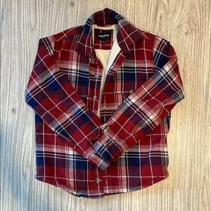 Bonobos Men's Long Sleeve Button-Front Fleece-Lined Plaid Shirt Jacket